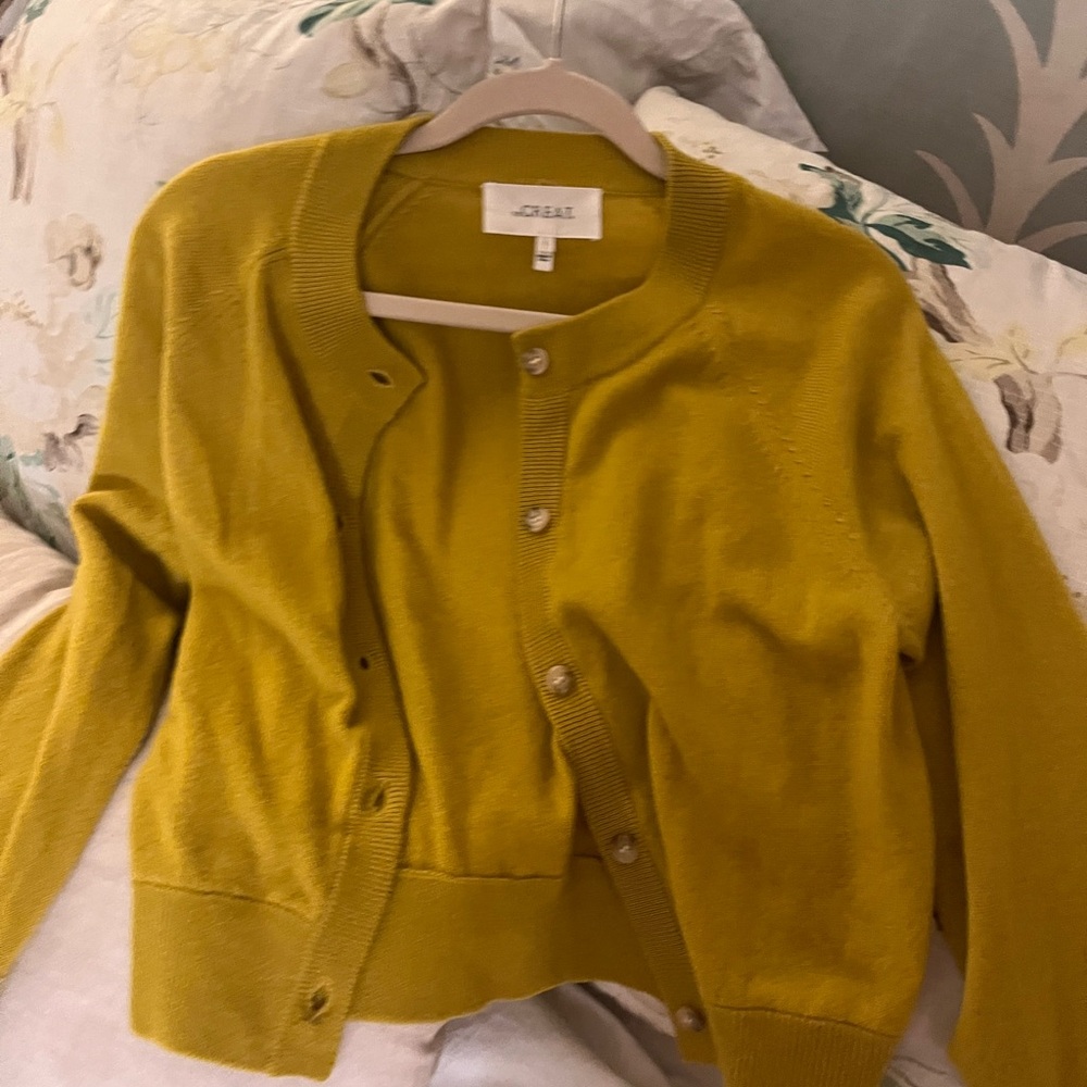 The GREAT. 100% cashmere mustard cardigan size 1/small